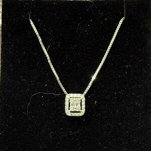 Bony Levy 18K White Gold Diamond Rectangle Pendant Necklace